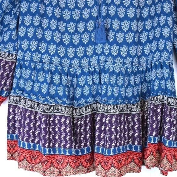 beachlunchlounge Boho Style Mixed Print Tunic Top/Dress, Size Small - Picture 6 of 8